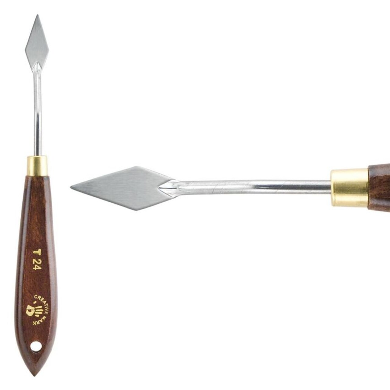 Creative Mark Stainless Steel Palette Knife Painting Tools - Paint Palette with Wooden Handle - Variety of Shapes and Sizes - 24T, 1 in